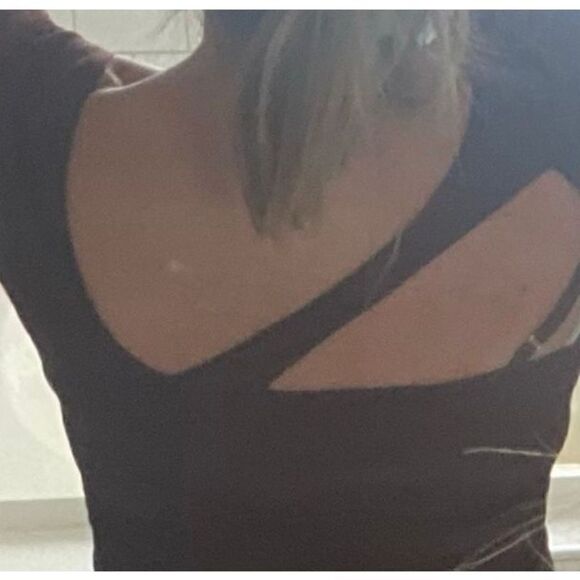 Bodycon Cutout Long Sleeve Mesh Mini Dress Chocolate Brown Size Large NEW - Picture 7 of 10